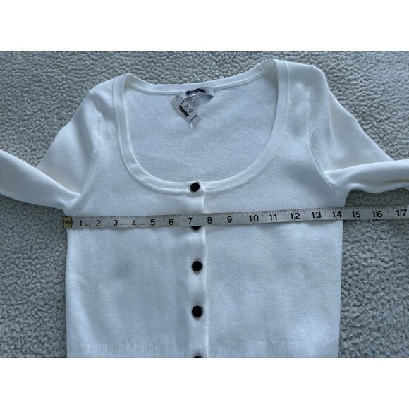 Madewell $98 The Signature Knit Scoopneck Cardigan Winter White Size M NT609 - Picture 9 of 12